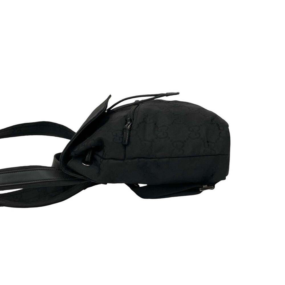 GUCCI GG pattern nylon and leather drawstring mini backpack/daypack, black, i... - Picture 5 of 10